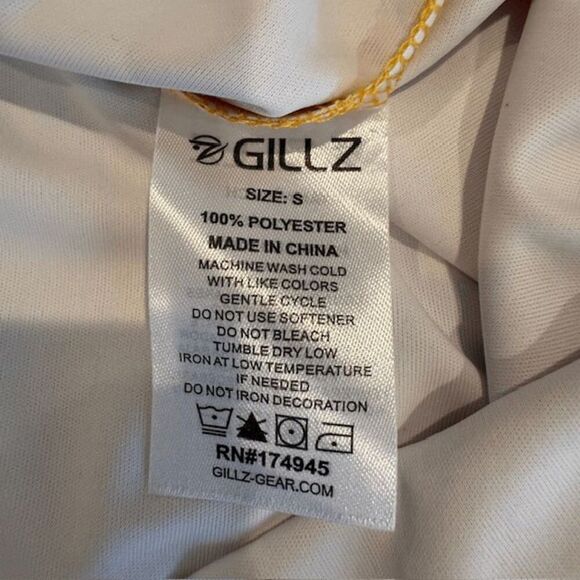 Gillz Sun Orange Men's Contender Series Long Sleeve UV Fishing Tee Size Small - Picture 8 of 12